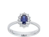 Anello Recarlo Donna in Oro bianco Zaffiro blu R79CC048/ZB057-14